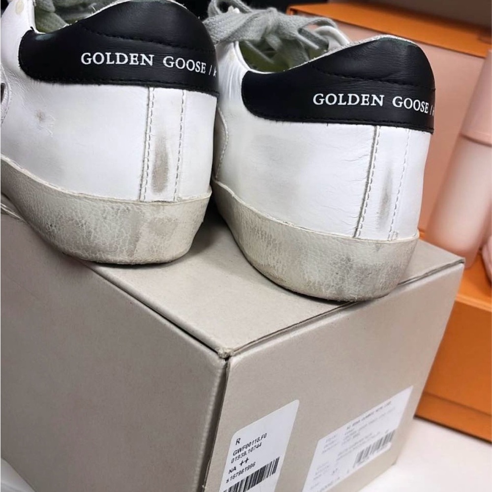Golden Goose White Sneakers with Black Detail